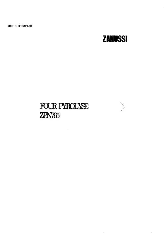 Mode d'emploi ZANUSSI ZPN765W1