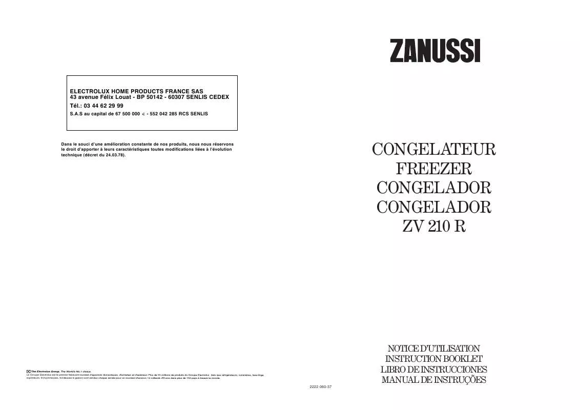 Mode d'emploi ZANUSSI ZV210R-1