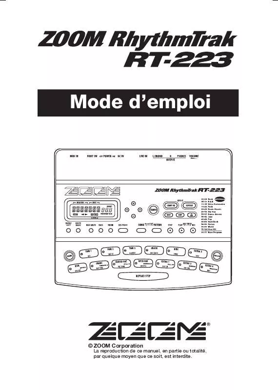 Mode d'emploi ZOOM RT-223
