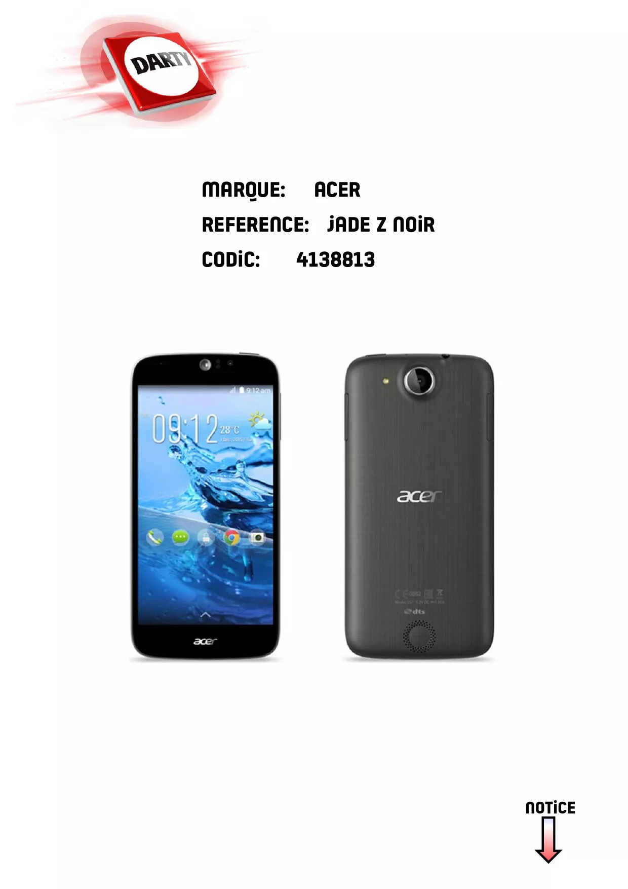 Mode d'emploi ACER JADE Z