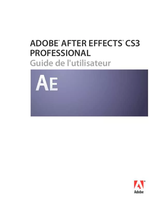 Mode d'emploi ADOBE AFTER EFFECTS CS3