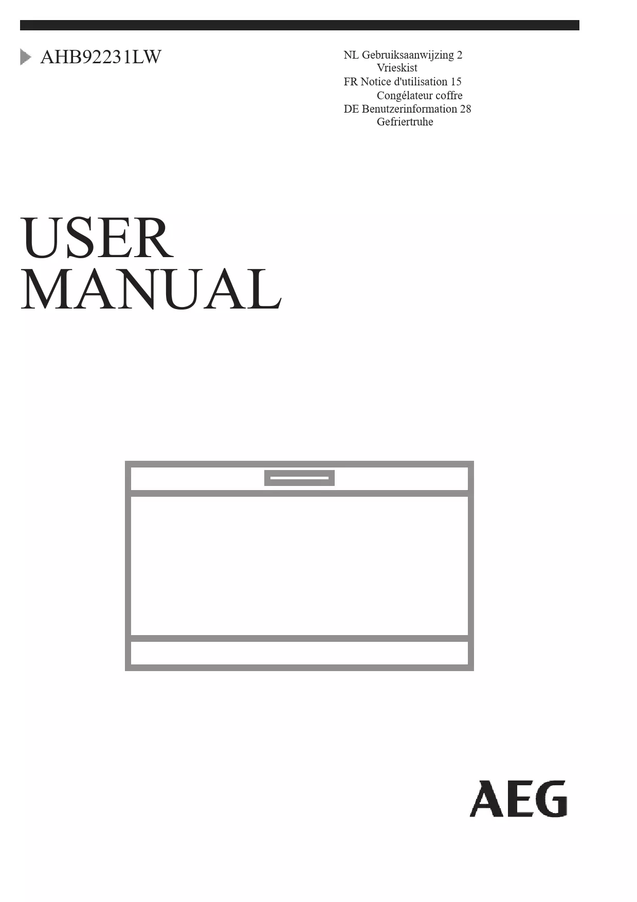 Mode d'emploi AEG-ELECTROLUX AHS9223CLW