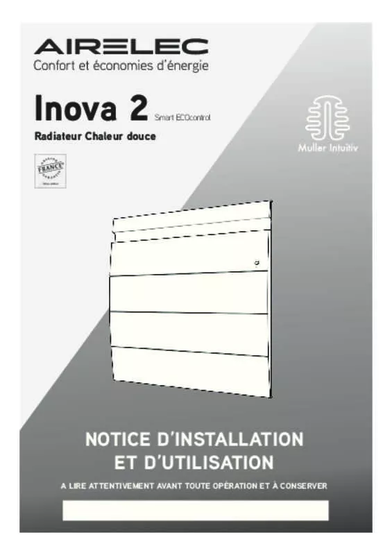 Mode d'emploi AIRELEC INOVA 2 SMART ECOCONTROL