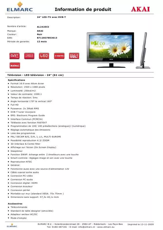 Mode d'emploi AKAI AL2425CI