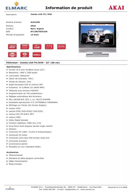 Mode d'emploi AKAI ALD2200