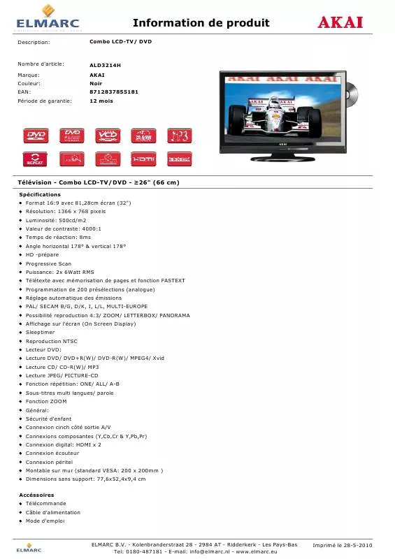 Mode d'emploi AKAI ALD3214H