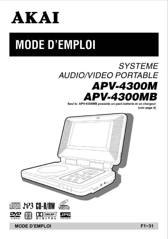 Mode d'emploi AKAI APV4300MB