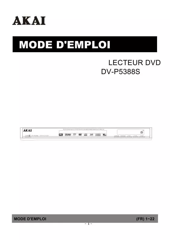 Mode d'emploi AKAI DVP5388S