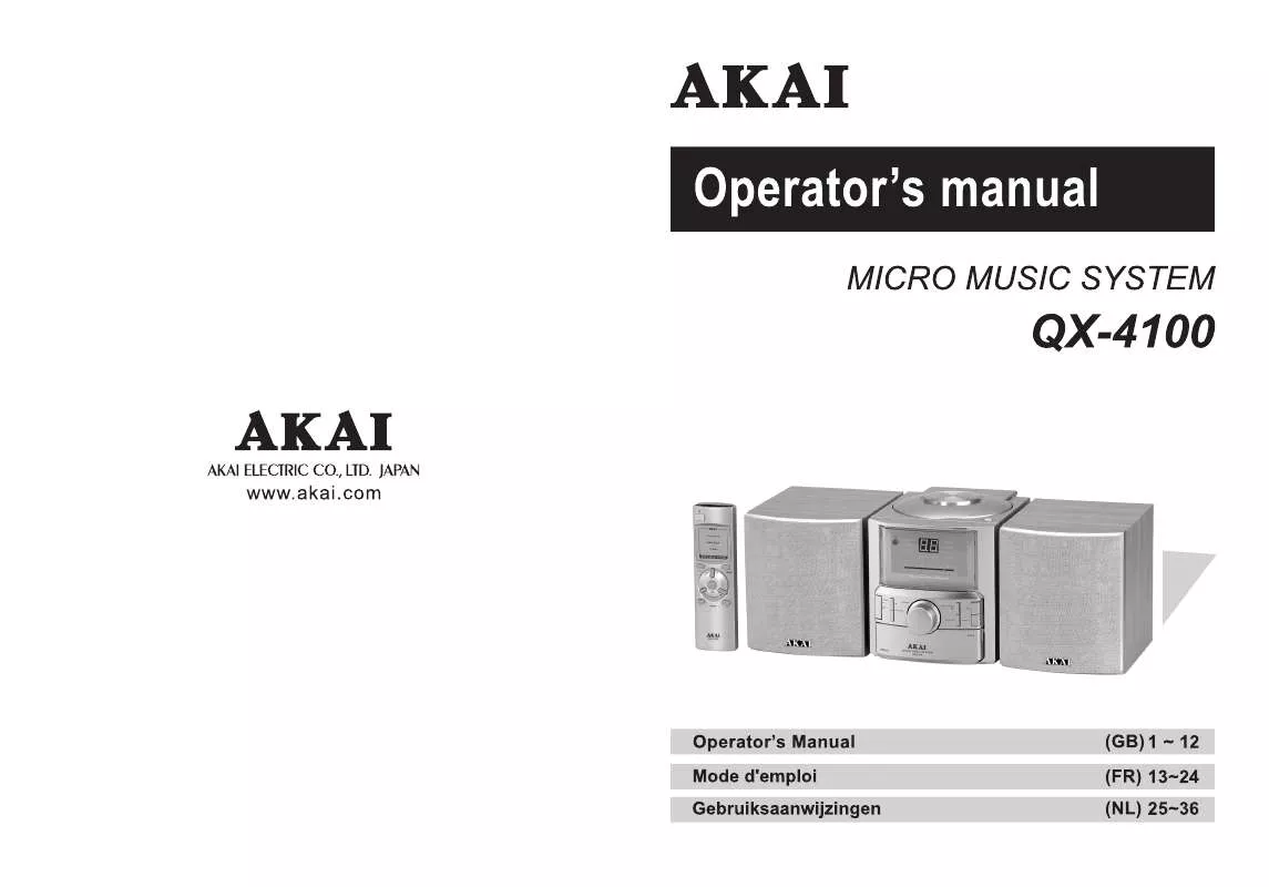 Mode d'emploi AKAI QX4100