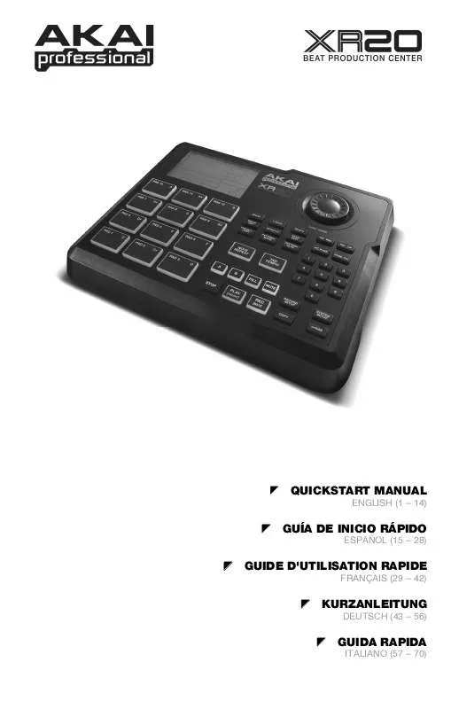 Mode d'emploi AKAI XR20