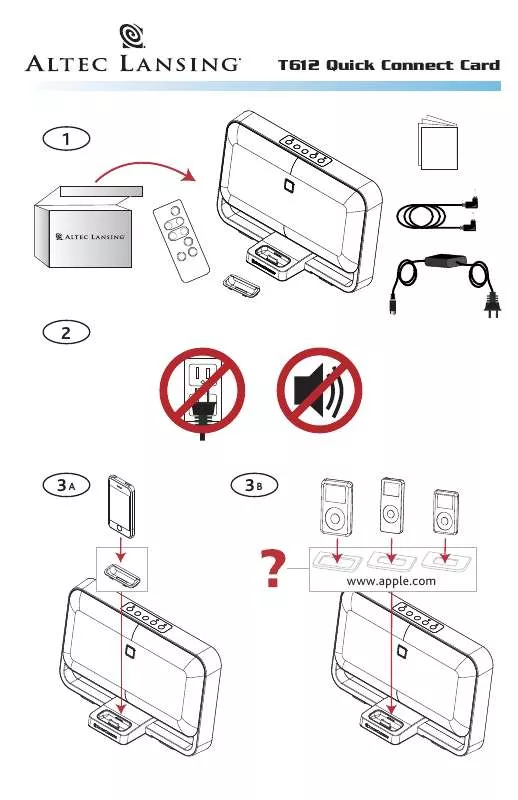 Mode d'emploi ALTEC LANSING T612