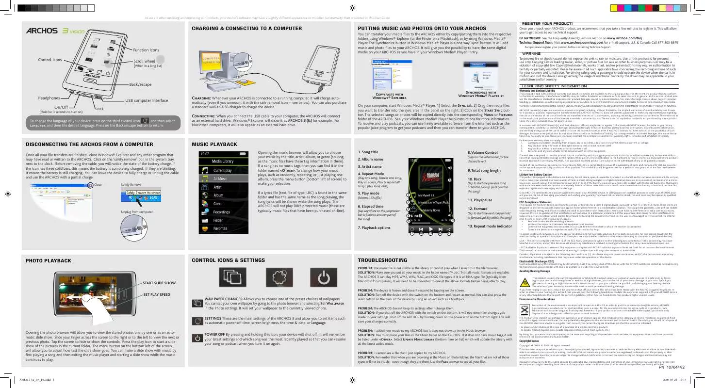 Mode d'emploi ARCHOS 3 VISION