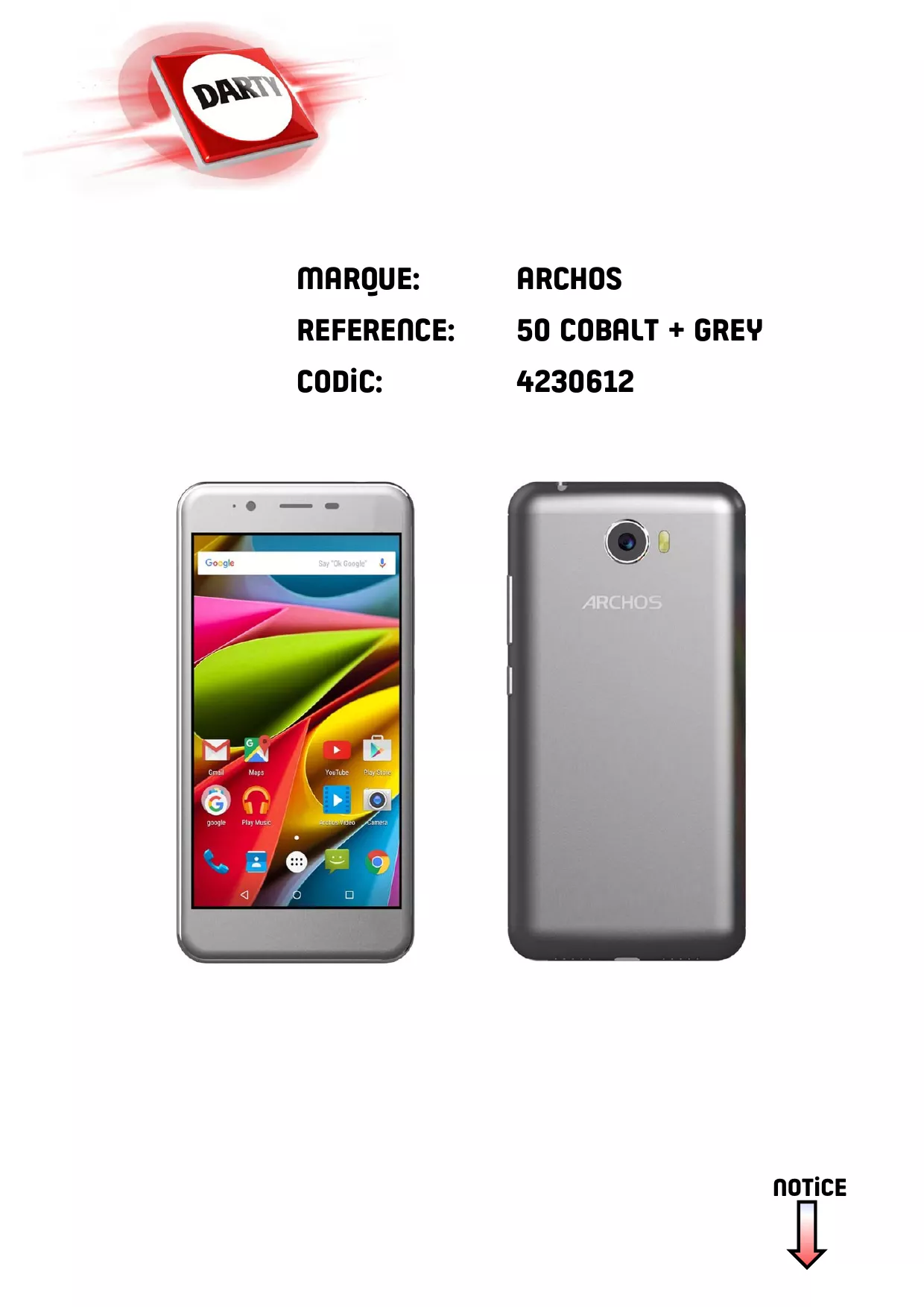 Mode d'emploi ARCHOS 50 COBALT PLUS