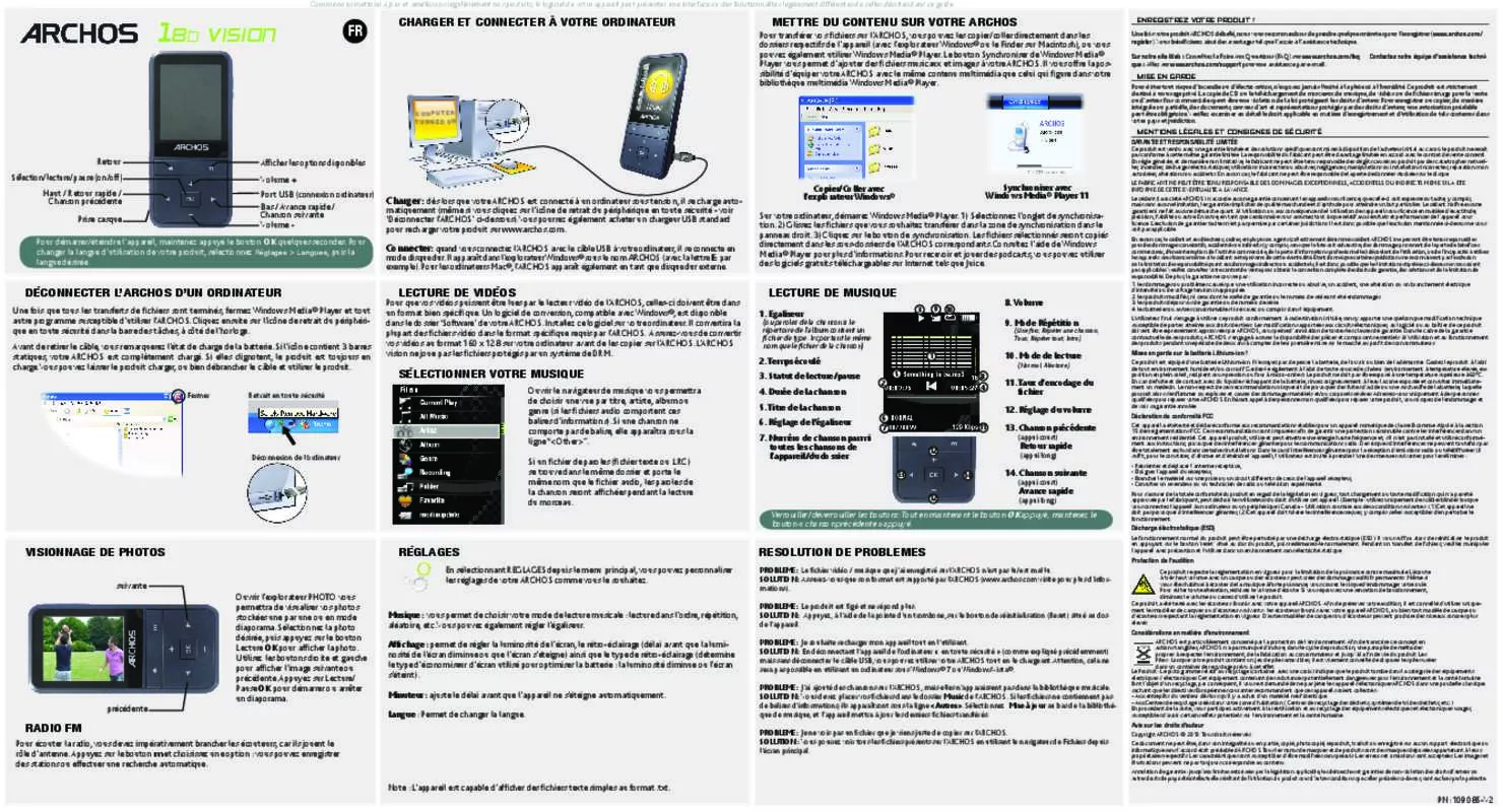 Mode d'emploi ARCHOS A18B