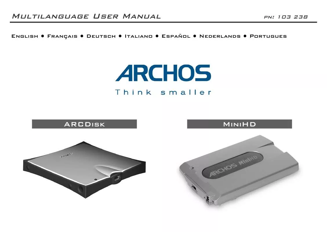 Mode d'emploi ARCHOS ARCDISK