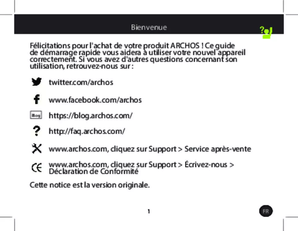 Mode d'emploi ARCHOS BOLT II