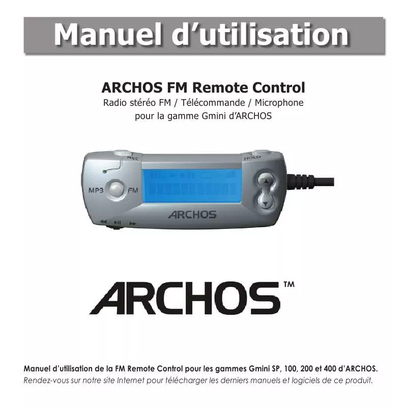 Mode d'emploi ARCHOS GMINI 200