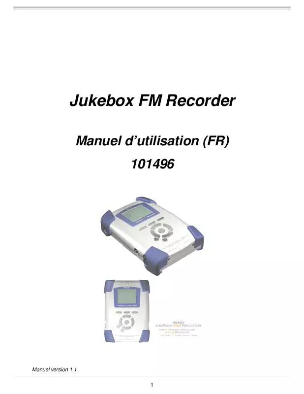 Mode d'emploi ARCHOS JUKEBOX FM RECODER