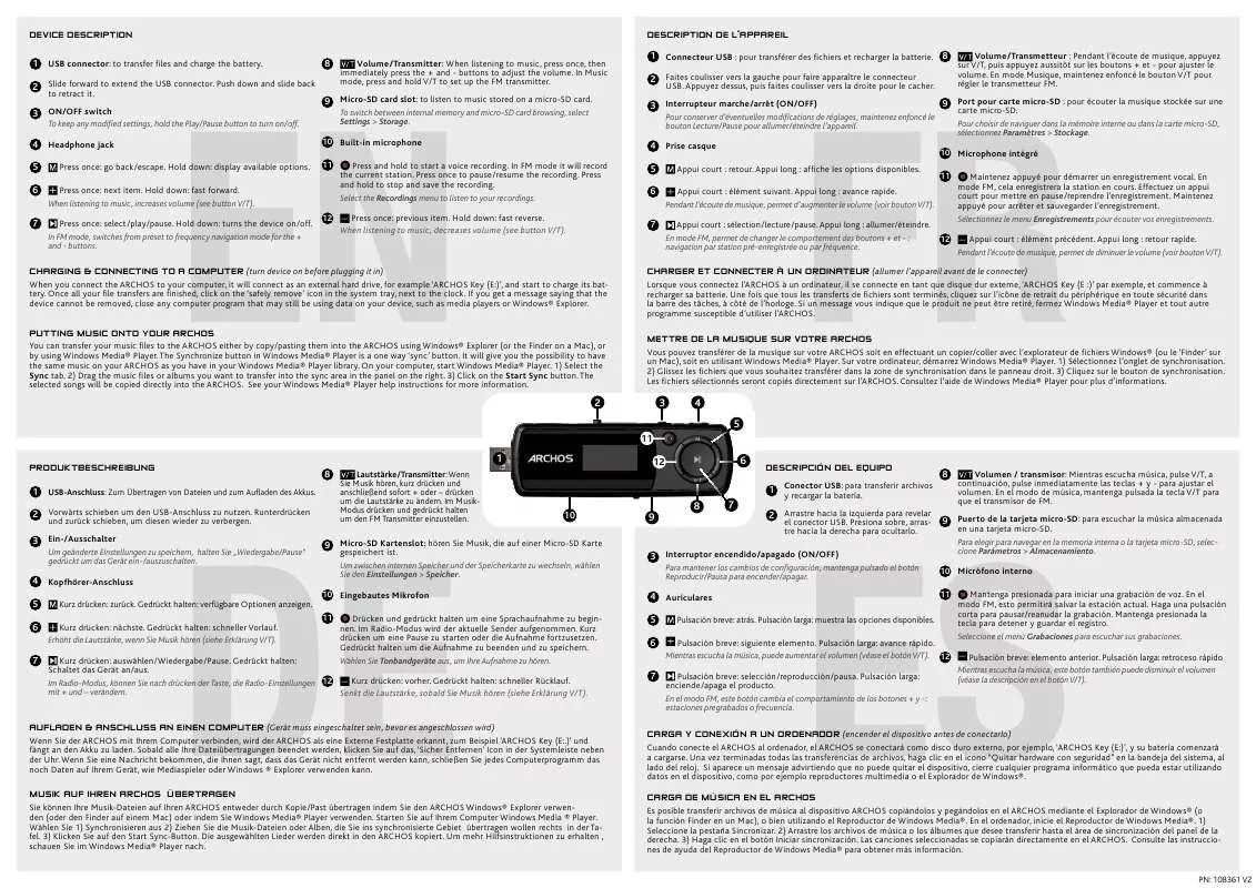 Mode d'emploi ARCHOS KEY