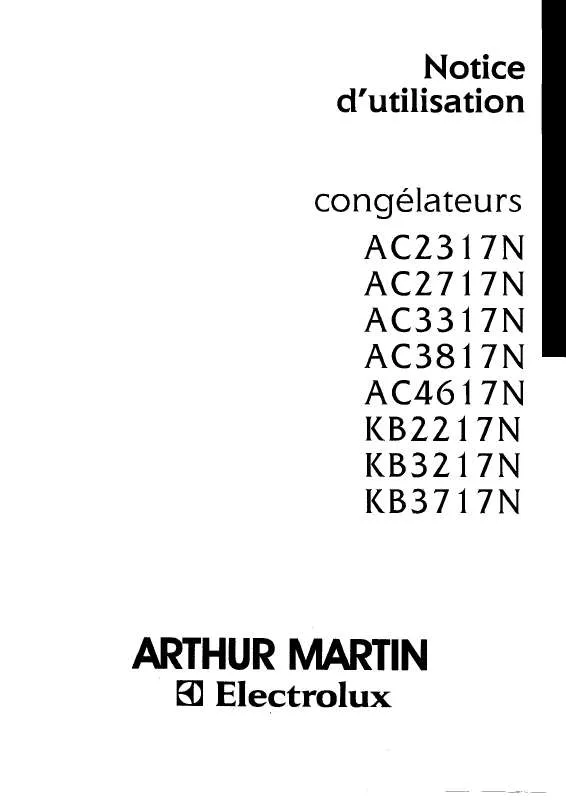 Mode d'emploi ARTHUR MARTIN AC2017M