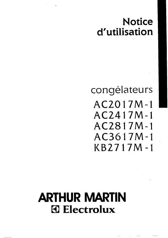 Mode d'emploi ARTHUR MARTIN AC2417M-1