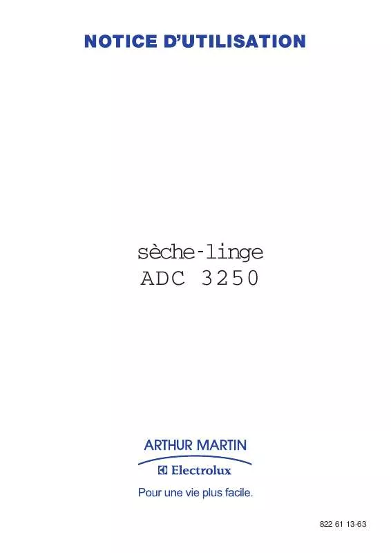 Mode d'emploi ARTHUR MARTIN ADC3250