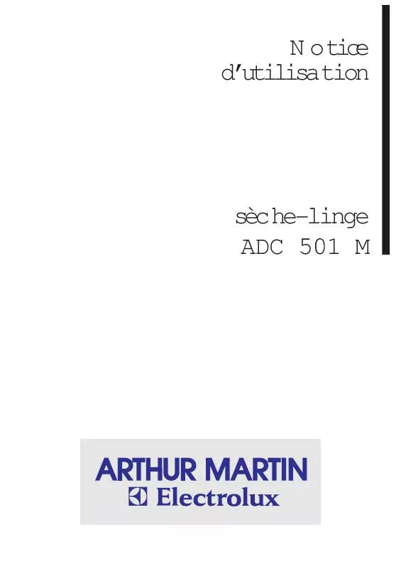 Mode d'emploi ARTHUR MARTIN ADC501M