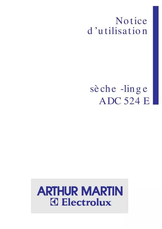 Mode d'emploi ARTHUR MARTIN ADC524E