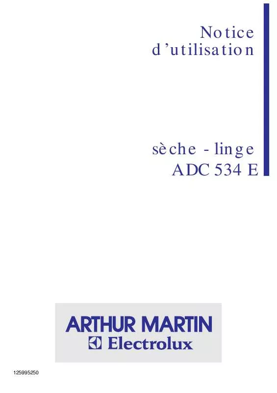 Mode d'emploi ARTHUR MARTIN ADC534E