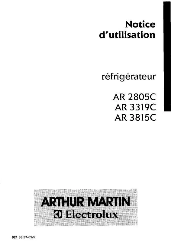 Mode d'emploi ARTHUR MARTIN AR2805C