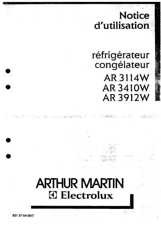 Mode d'emploi ARTHUR MARTIN AR3114W