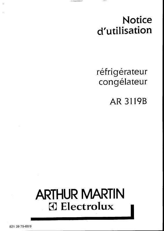 Mode d'emploi ARTHUR MARTIN AR3119B