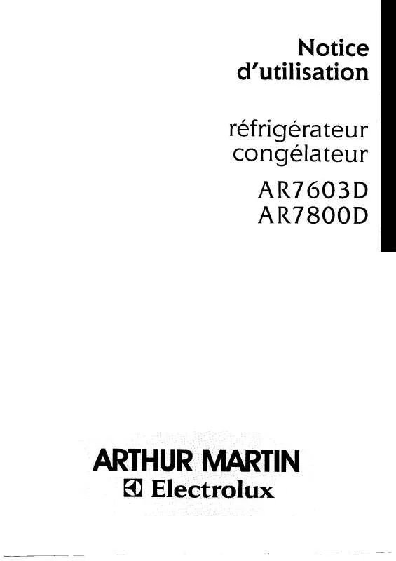 Mode d'emploi ARTHUR MARTIN AR7603D