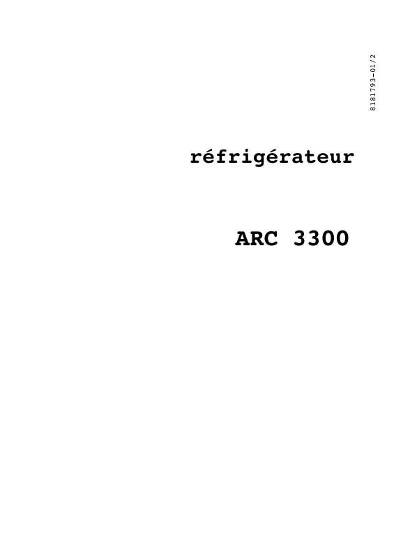 Mode d'emploi ARTHUR MARTIN ARC3300