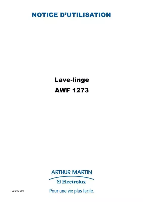 Mode d'emploi ARTHUR MARTIN AWF1273