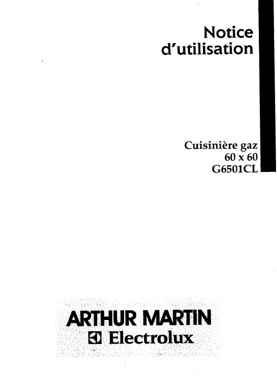 Mode d'emploi ARTHUR MARTIN G6501CLT1GASAME..