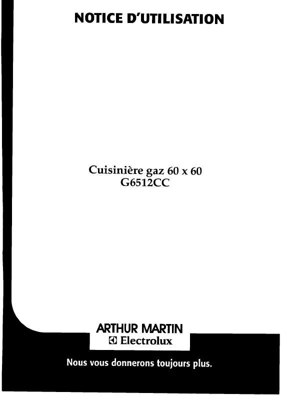 Mode d'emploi ARTHUR MARTIN G6512CCM1GASAME..