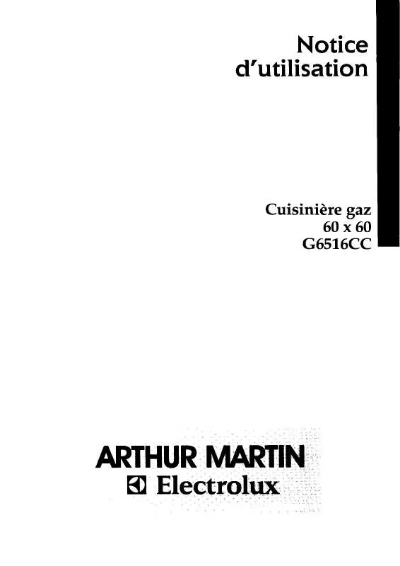 Mode d'emploi ARTHUR MARTIN G6516CCT1GASAME..