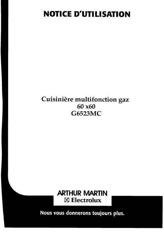 Mode d'emploi ARTHUR MARTIN G6523MCT1M.CGASA