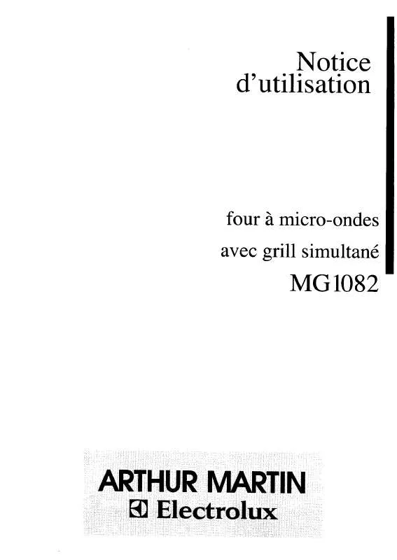 Mode d'emploi ARTHUR MARTIN MG1082