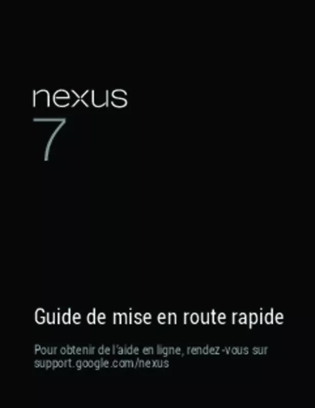 Mode d'emploi ASUS NEXUS 7 -1A006A