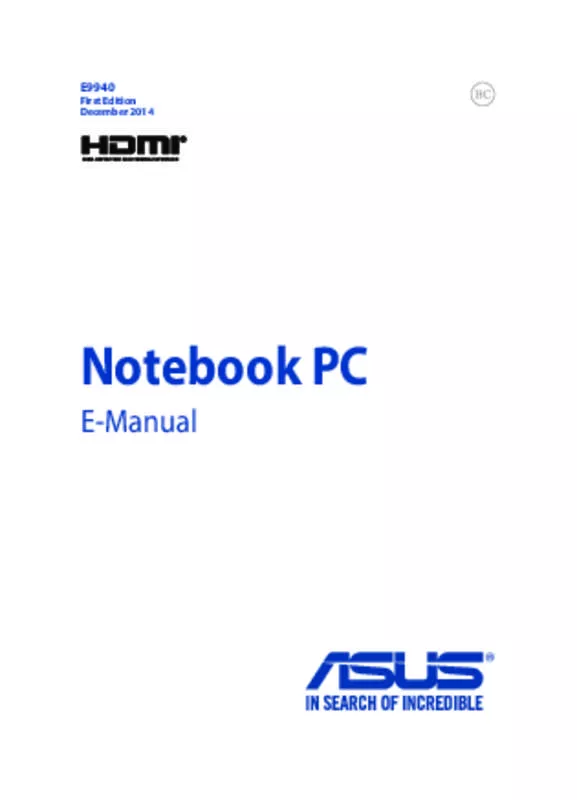 Mode d'emploi ASUS ZENBOOK PRO UX501JW