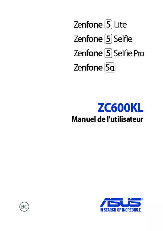 Mode d'emploi ASUS ZENFONE 5 LITE ZC600KL