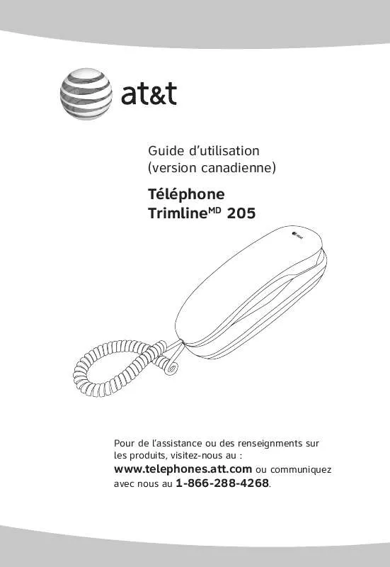 Mode d'emploi AT&T TRIMLINE 205
