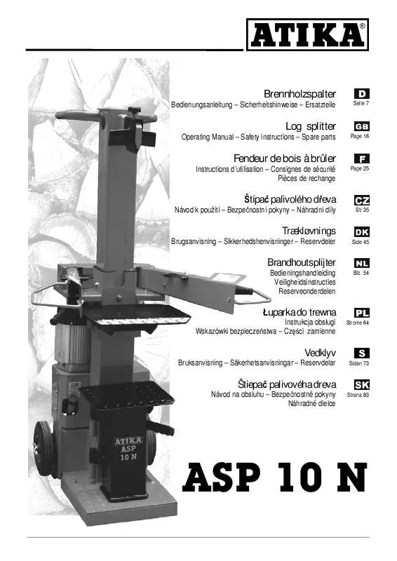 Mode d'emploi ATIKA ASP 10 N