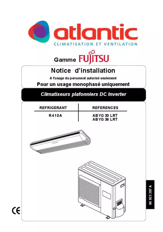 Mode d'emploi ATLANTIC ABYG 36 LRTA.UI UNITE INTERIEURE 10 K-WATTS