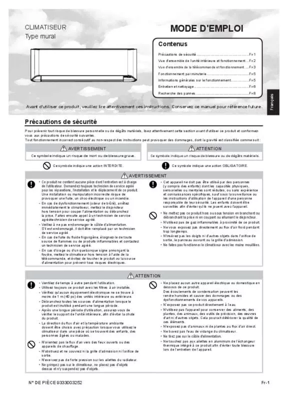 Mode d'emploi ATLANTIC ASYG14LMCE