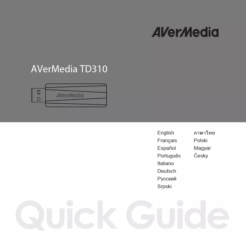 Mode d'emploi AVERMEDIA TD310