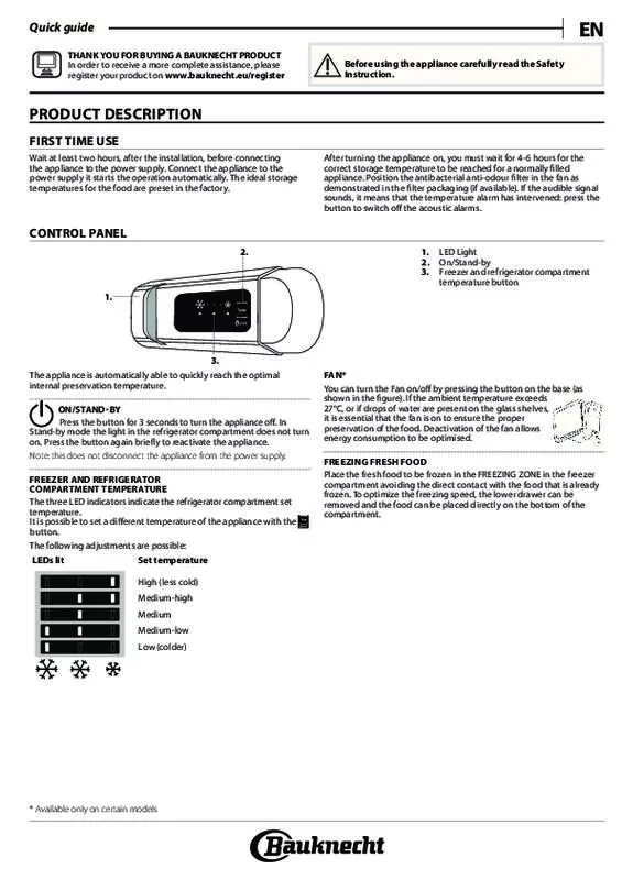 Mode d'emploi BAUKNECHT KGIE1163