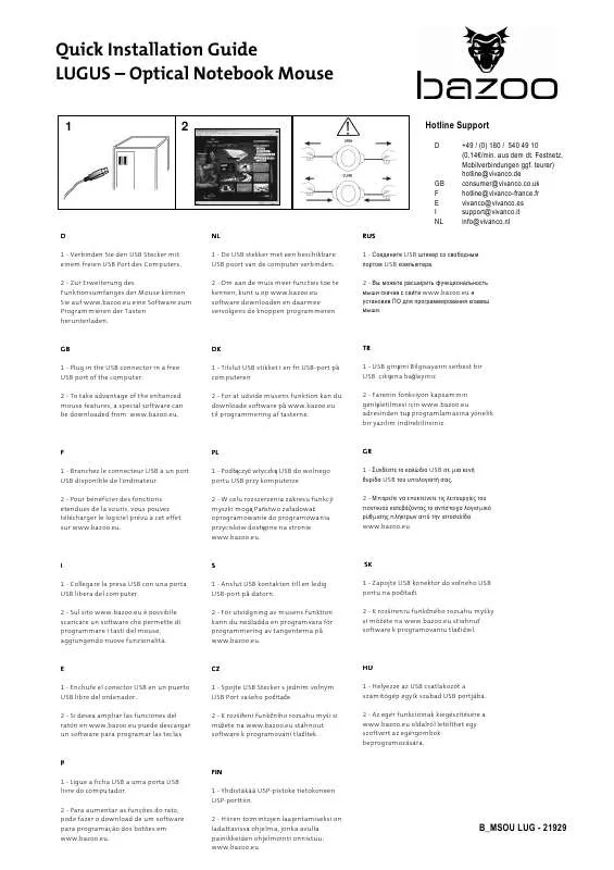 Mode d'emploi BAZOO LUGUS